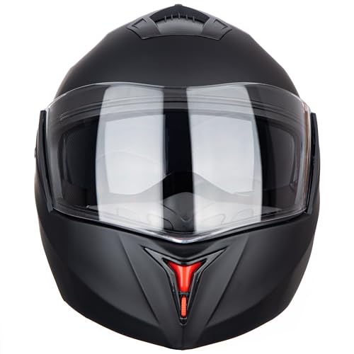 Miniatura 4 de Jiekai Casco Para Motocicleta Integral, Con Visera Extraíble, Con Certificación Dot Negro Mate, L