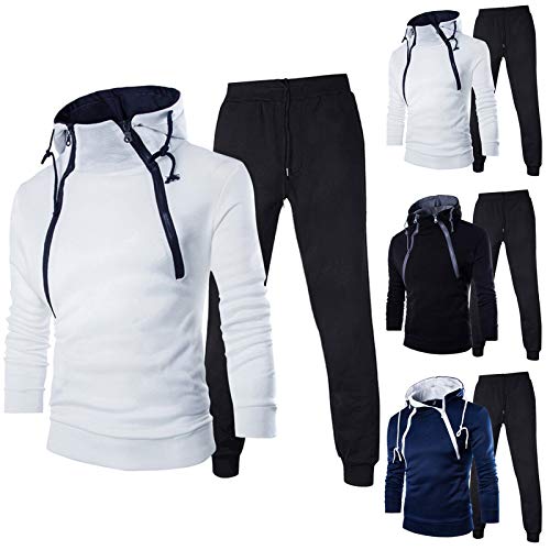 Preisvergleich Produktbild XIAOYUER Herren Jogginganzug Männlicher Teenager Trainingsanzug, Sweathose+Hoodie Männer Sportanzug Freizeitanzug Sweatjacke mit Kapuze Hoodie-Sporthose Set Jogging-Anzug Trainings-Anzug Jogginghose