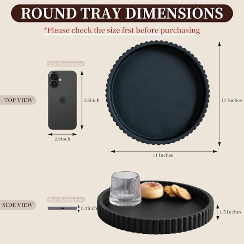 Plateau table basse béton noir pour ranger et décorer - 4