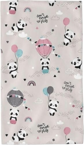 パンダ パンダの頭 (5) フェイスタオル 速乾 吸水 大きめ ふわふわ 柔らかい 毛長 厚手 柔らか 耐久性 家庭用/出張/ギフト かわいい キャラクター グッズ 40x70cm