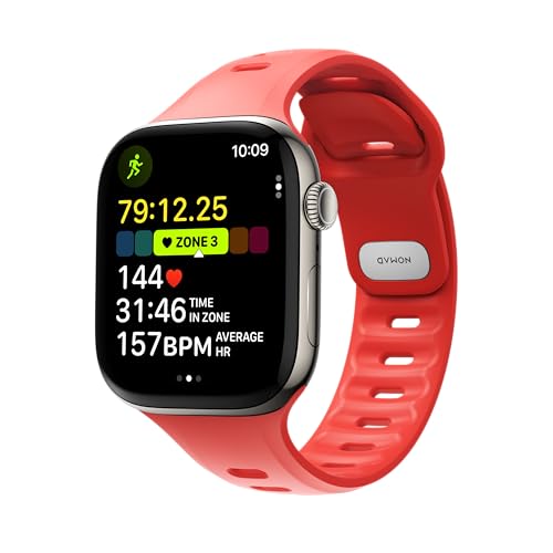 NOMAD Tempo Bracelet de sport fin étanche pour Apple Watch 49 mm, Crush, 46mm, Moderne
