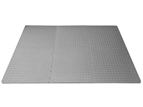 Fun N' Safe Eva Foam Interlocking Floor Tile Mats Protective Shock Absorbing Flooring For Home Gym Weight Lifting And Equipment Kid Safe Rubber Alternative 3/4" Thick Black 24 Square Feet #TOP8