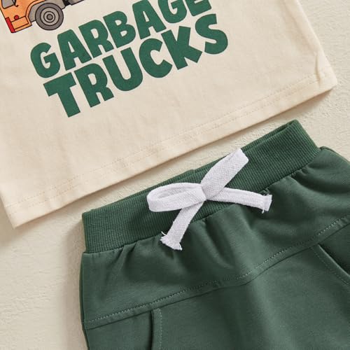 Toddler Baby Boy Garbage Truck Short Sleeve T-Shirt Tops Shorts Set Trash Day Truck Driver Outfit 2Pcs Summer Clothes4