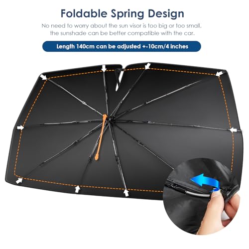 Pare-soleil voiture pliable 140 * 74cm pare-brise avant anti-UV