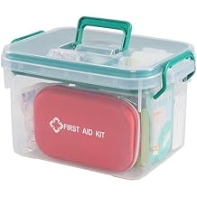 Medicine Storage Box Cabinet, Empty First Aid Kit Portable Medical Supply Organizer with Handle for Home, Multipurpose Medicine Organizer Box