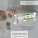 MyBestBuddy Hundekissen Komfort grau 80x60 cm L, allergikerfreundlich (100% Polyester), rutschfest - 40°C waschbar mit flauschigem Stoffbezug - Hundematte BZW. Hundebett für mittelgroße Hunde
