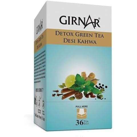 Girnar Detox Green Desi Kahwa ( green tea) - 36 Teabags (Pack of 2) Cover