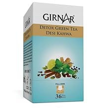 Girnar Detox Green Desi Kahwa green tea - 36 Teabags Pack of 2 36 Count Pack of 2