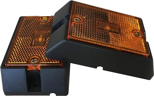 Image of MAXXHAUL 50929 2x3 inch Square Rectangular Side Marker LED Clearance Light with Reflector for Utility Boat Trailer RV Truck DOT Compliant Waterproof & Submersible - 6 Pieces