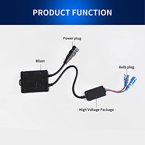 Vland D2H Xenon Bulbs Conversion Kit With Ballasts All-In-One Headlight Bulb For High/Low Beam, 12V 35W 6000K Diamond White, Quickly Starting Energy Saving, Replacement Bulbs For D2S/D2R #TOP6