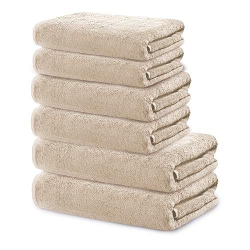 Ôhm Handtuch-Set 6-teilig Baumwolle Beige
