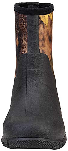 Tengta Men's Mid Calf Warm Insulated Waterproof Rubber Rain Boot Wide Width Winter Snow Mud Work Boots Black 10 #TOP1