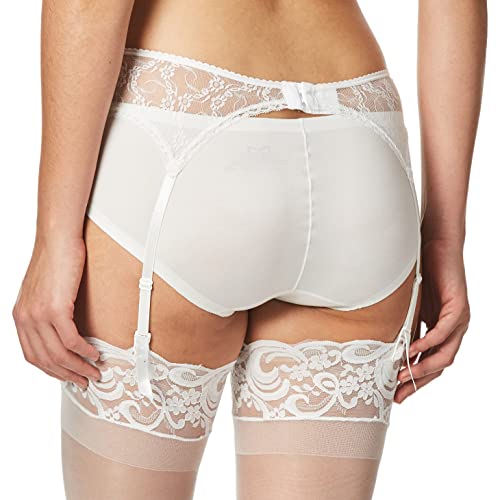 B.tempt'd By Wacoal Women's Lace Kiss Garter Belt, White, P/S #TOP1