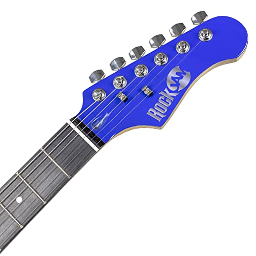 Rockjam 6 String Electric Guitar Kit, Right, Blue & Blue, Full-Size (Eg1-Bl-Sk-V) #TOP3