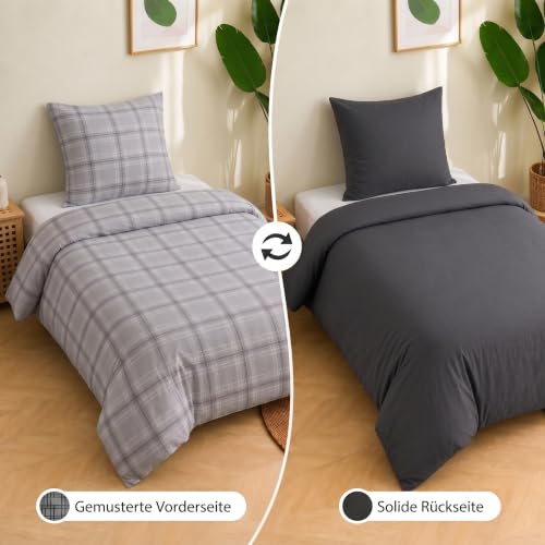 Pamposh Bettwäsche 135x200 cm Set – 2-teilig Mikrofaser Bettbezug mit Kissenbezug 80x80 cm… – Ansicht 2