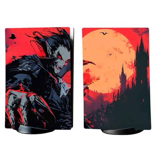 Image of PlayVital Full Set Skin Decal for ps5 Console Digital Edition, Sticker Vinyl Decal Cover for ps5 Controller & Charging Station & Headset & Media Remote - Blood Moon Vampire