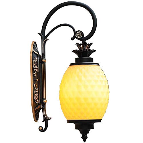 Aerveal European Creative Pine Wall Lamp Outdoor Waterproof Landscape Light Golden Stroke Finish Wall Mount Sconce E27 Socket Hard Wired External Lighting For Villa Balcony Courtyard Garden Use #TOP11