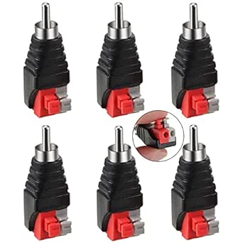 Greluma 8 stuks 6,35 mm (1/4 inch) mannelijk naar RCA vrouwelijk audioadapter