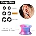WINSENET 20 Pairs Silicone Ear Gauges Flexible 0G Ear Tunnels Gauges Soft Expander Ear Plugs Double Flared Ear Pierings for Men Women 8mm