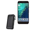 BoxWave Power Bank Compatible with Google Pixel – Solar Rejuva PowerPack (10000mAh), Solar Powered Backup Power Bank 10000mAh – Jet Black