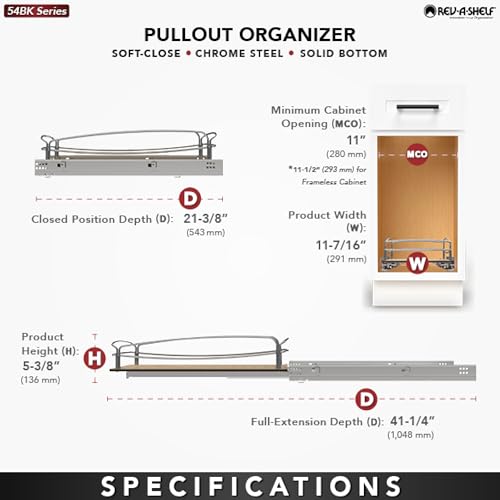 Image of Rev-A-Shelf Pullout Organizer w /Soft-Close, Min Opening Width 11 inch