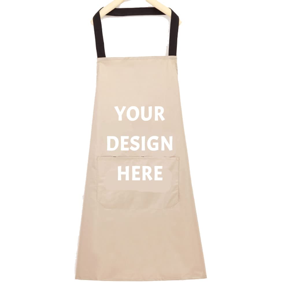 Delantal de cocina personalizado con texto personalizado con logotipo para mujeres y hombres