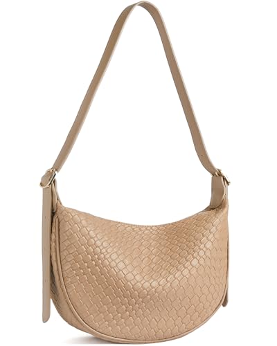 Image of BOSTANTEN Purses for Women Crescent Crossbody Bag Vegan Leather Shoulder Hobo Handbag Adjustable Strap