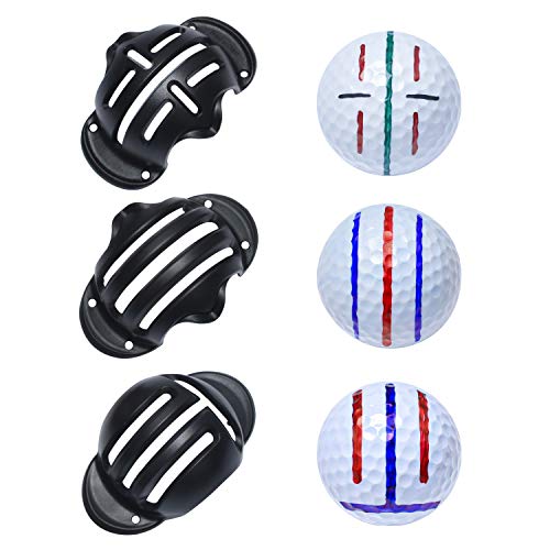 Cualfec 8 Pack Golf Ball Line Drawing Marker Golf Ball Liner Golf Ball Marking Tool Kit - 4 Golf Ball Marking Stencils and 4 Color Markers
