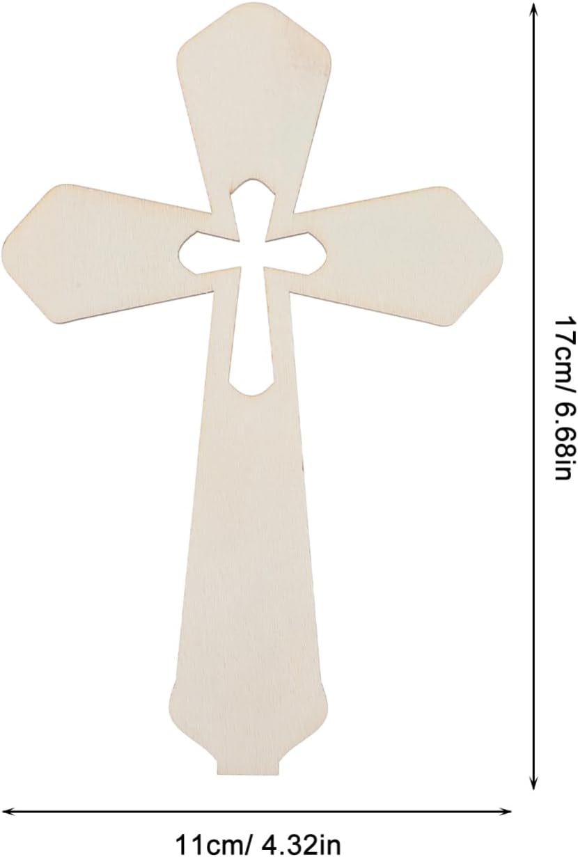 10pcs Cross Table Decoration Rustic DIY Cross Craft Ornament for Home Decor for Baptism Christening and Religious Celebrations