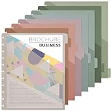 8 Pcs Discbound Pocket Dividers 8.5 x 11 with Tabs and Pockets 8 Tab Discbound Pocket Folders Letter Size DiscBound Binder Dividers Plastic Disc Planner Supplies for Business School Office(Boho)