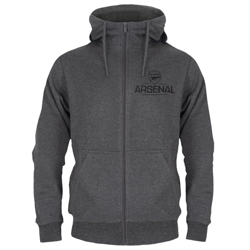 Arsenal FC Official Football Gift Mens Fleece Zip Hoody Grey Medium