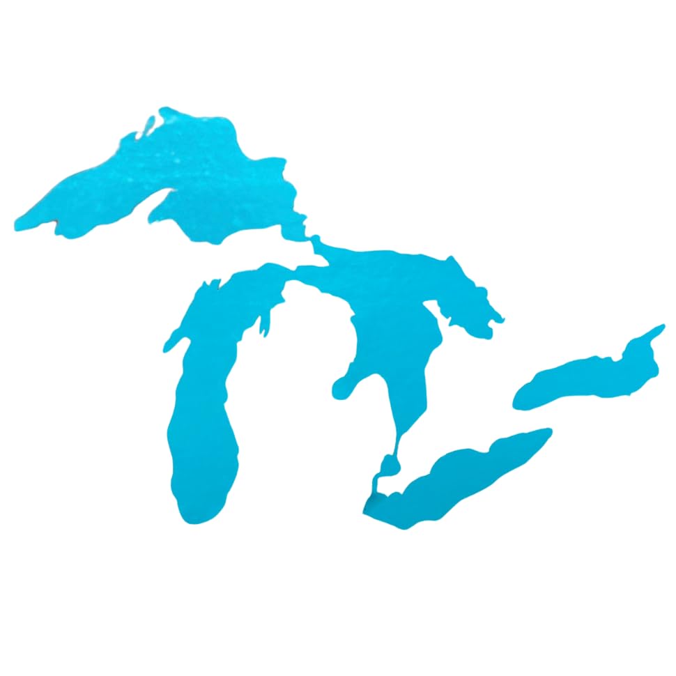 Image of Great Lakes Sticker Michigan Car Decal Premium Heavy-Duty Waterproof Vinyl for Bumpers, Windows, Laptops, Water Bottles or Coolers (Aqua Blue, 4.75 inch Wide)