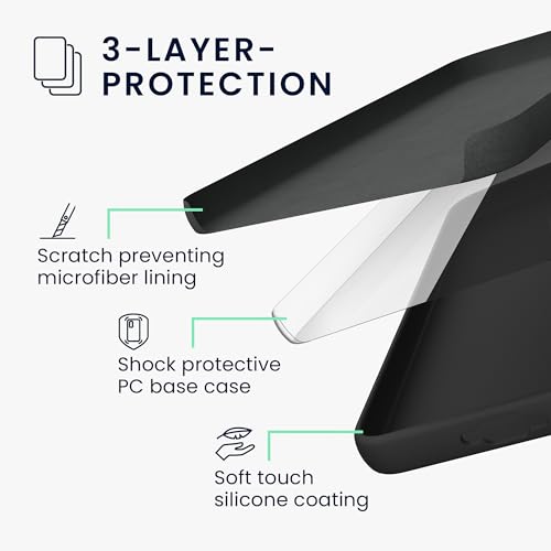 kwmobile Case Compatible with Samsung Galaxy S23 Case - TPU Silicone Cover - Works with Wireless Charging - Black Matte by kwmobile - Image 3