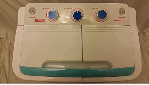 PORTABLE 230V TWIN 4.6KG WASHING MACHINE WITH ELECTRIC PUMP IDEAL FOR CARAVAN MOTORHOMES SPIN DRYER