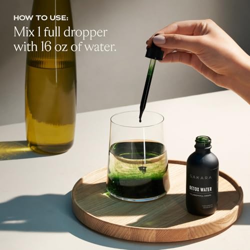 SAKARA Detox Water Drops, 60 Servings - Chlorophyll Liquid Drops, Chlorophyll Water for Lymphatic Drainage, Body Detox Drink, Natural Energy Support, Liquid Chlorophyll Drops Supplement, Vitamins