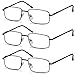 Eyekepper 3-pack Readers Rectangular Spring Temple Large Metal Reading Glasses Men Gunmetal +1.75