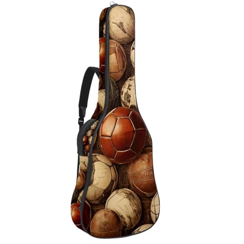 Sac de guitare rétro sport football étanche à bandoulière réglable