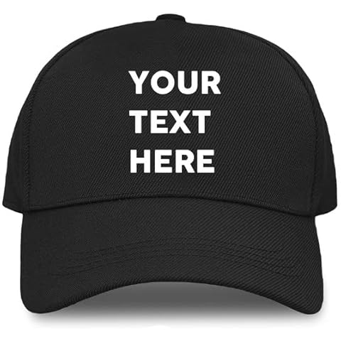 Personalise Your Text Here Baseball Cap - Black - K - Customise Your Own Text Hat Cap - Dad Hat - Choose Your Own Text, Font, Colour - Personalised Gifts Cover