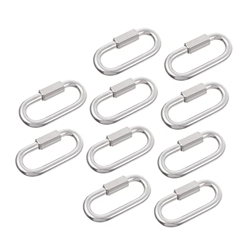 Amosfun 10pezzi Maglia Catena Vite Ad Anello Maglia Rapida Per Catena Gancio Connettore Per Per Amaca Altalena Rimorchio Da Campeggio Antiruggine Resistente Alla Corrosione Durevole