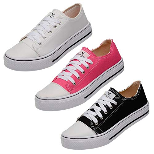 3 Pares Sapatênis Feminino Estilo Casual