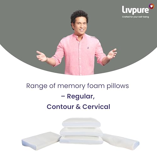 Image of Livpure Smart Breeze Cervical Ortho Pillow | Perforated Premium Memory Foam Sleeping Pillow | Orthopedic Neck Support | Breathable | Ergonomic Comfort Cushion | Size 21x14.75x3.75 | White | Pack of 1