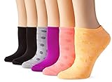HUE Women's Microfiber Liner No-Show Sock 6-Pack