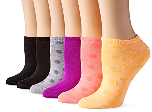 HUE Women's Microfiber Liner No-Show Sock 6-Pack