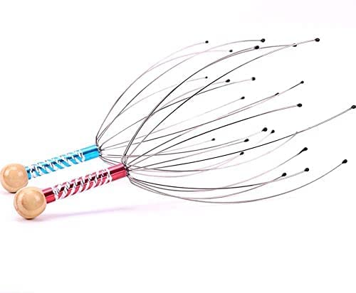 Top Select Head Massage Machine Massager for Scalp and Neck Hair Growth Vibration Machines Hand Comb Massager Pain and Stress Relief Relax and Spa Therapy Dealing (RANDOM COLOR) (Pack of 2) 1