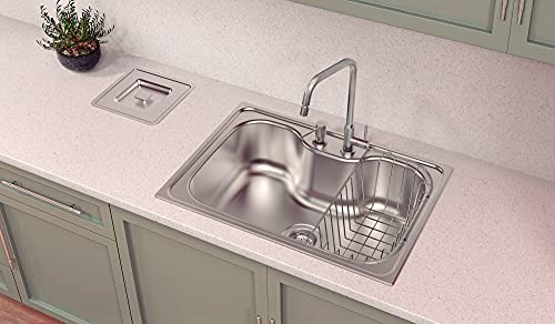 Cuba de Sobrepor em Aço Inox Tramontina Morgana 60 FX com Acabamento Acetinado 69x49cm com Válvula,