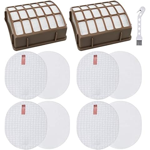 Artraise for Shark Navigator DXL Vacuum Filter Replacement (NV60 NV70 NV80 NV130 NV141 UV420) & Rotator Professional Xl Capacity (NV90 NV95) - XFF80 XHF80, 2 Post + 4 Foam + 4 Felt Filters Cover