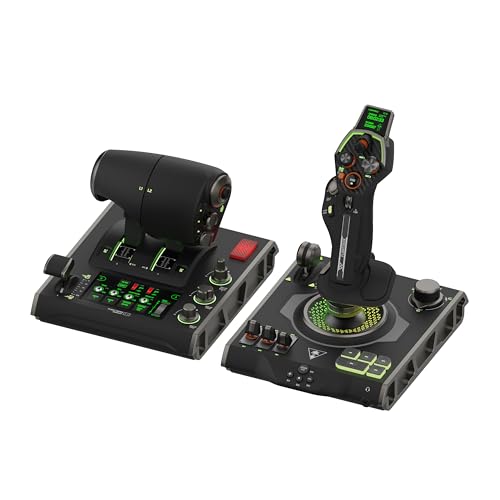 Turtle Beach VelocityOne Flightdeck - Joystick et Manette du Système de Simulation Universelle HOTAS avec écran tactiles, HUD Monté sur Manche et Capteurs sans Contact pour Windows 10 & 11