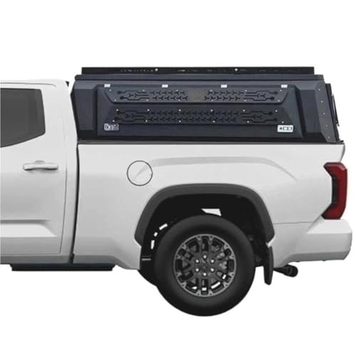 LFAMZN Steel Truck Canopy for Toyota Tundra, Hardtop Camper Shell Full Enclosure Rear Box Cover, Lockable Waterproof Hard Topper with Rear Door