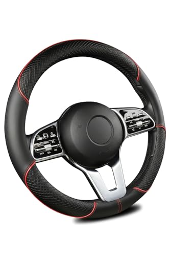 BeneVie ハンドルカバー 軽自動車 普通車 ステアリングカバー 【世田谷ベース掲載（日本ブランド）】 滑らない３点グリップ sサイズ オールシーズン対応 (レッド)