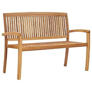 SKM SKM Stapelbare 2-Sitzer Gartenbank 128,5 cm Massivholz Teak, Weight: 16 kg, 49388